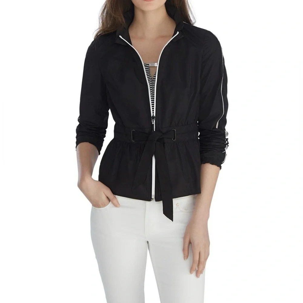 White House‎ Black Market Women's Sporty Tech Jacket Size 4 drawstring waist